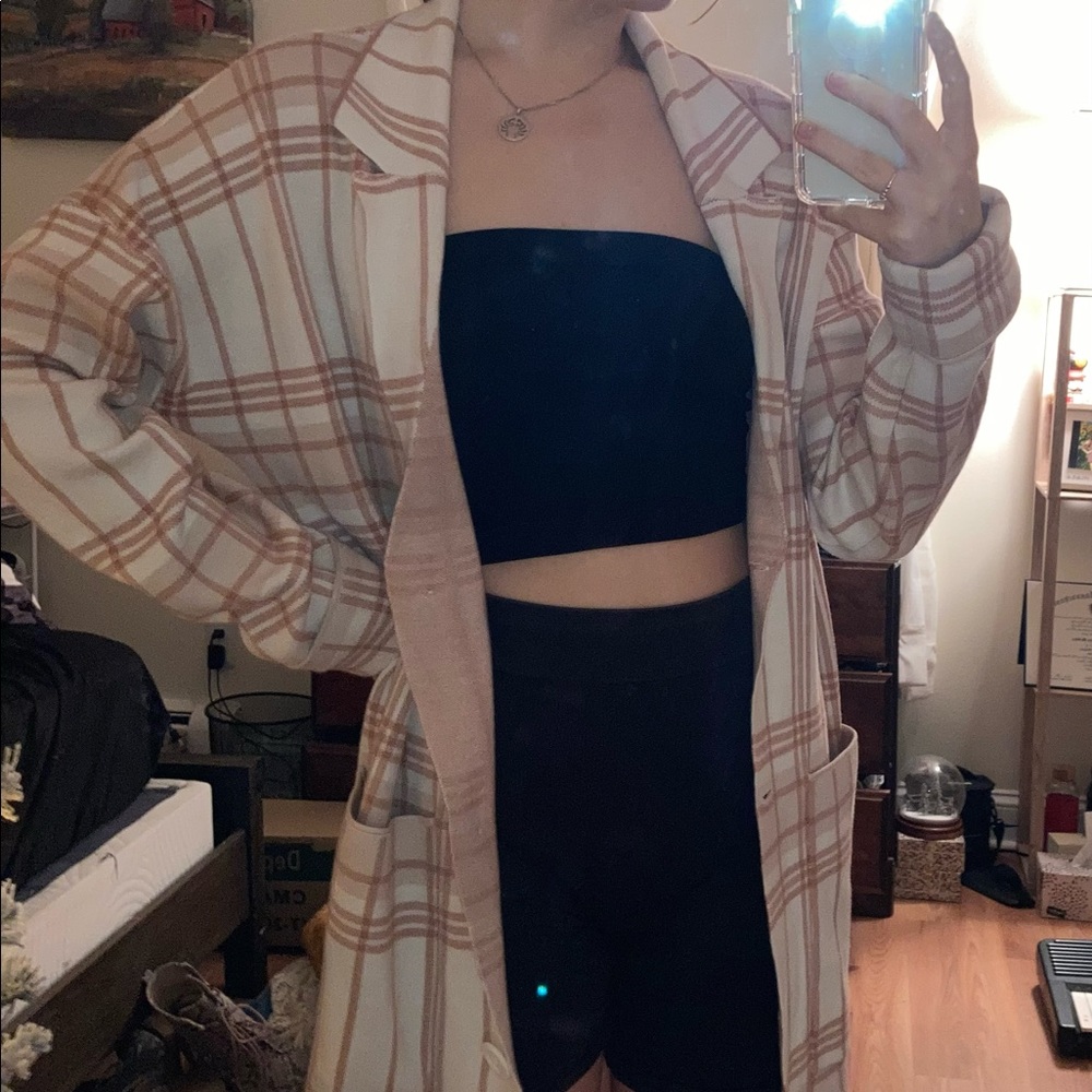 Light pink and cream pea coat